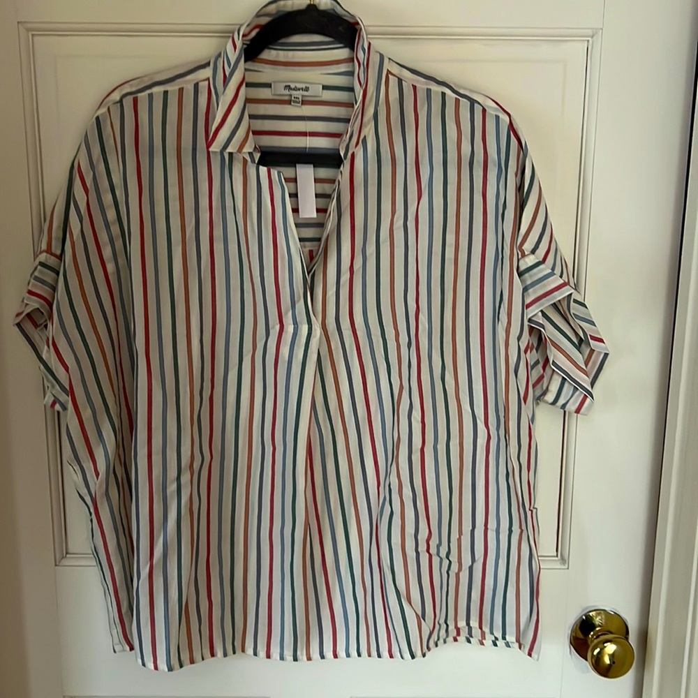 Madewell striped cotton pullover blouse